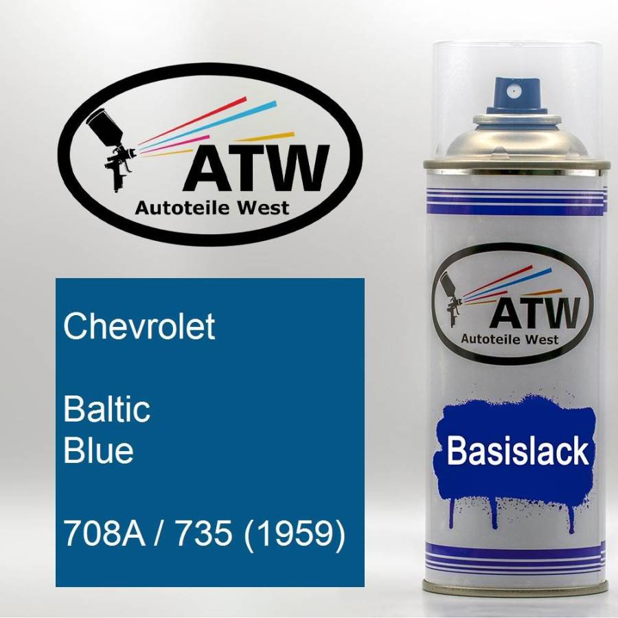 Chevrolet, Baltic Blue, 708A / 735 (1959): 400ml Sprühdose, von ATW Autoteile West.